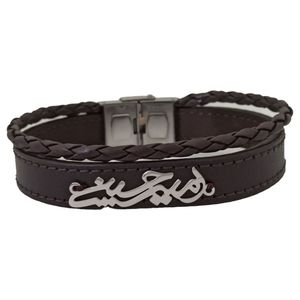 دستبند نقره مردانه ترمه ۱ طرح امیر حسین کد mas 00714